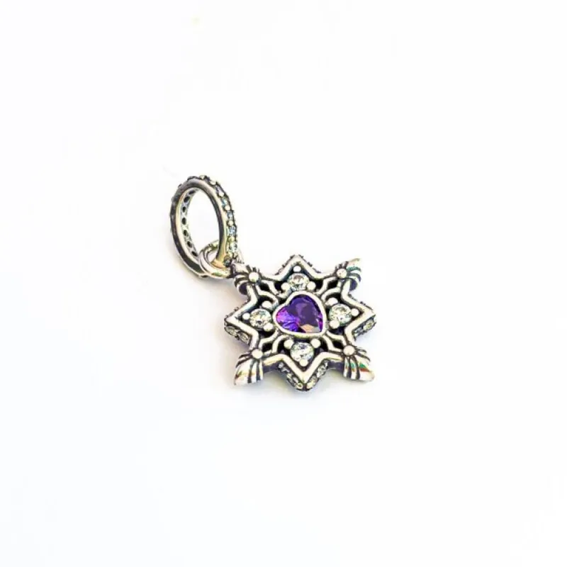 Berloque Mandala com Zirconia Roxa em Prata 925 - Atraktiva Joias