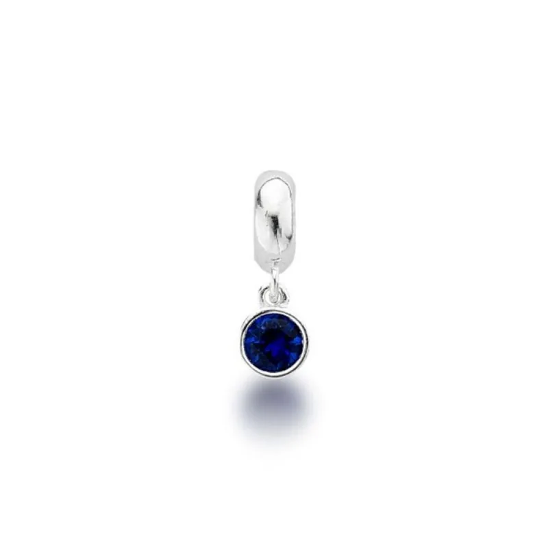 Berloque Ponto de Luz Prata 925 Azul