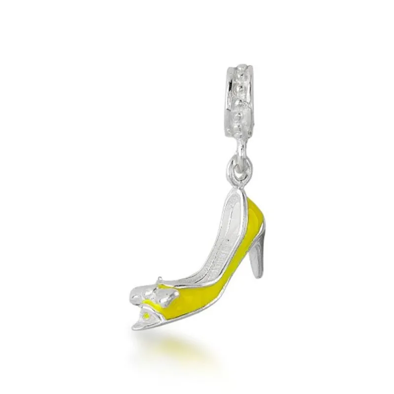 Berloque de Sapato Amarelo Charmoso em Prata 925 para Fashionistas - Atraktiva Joias