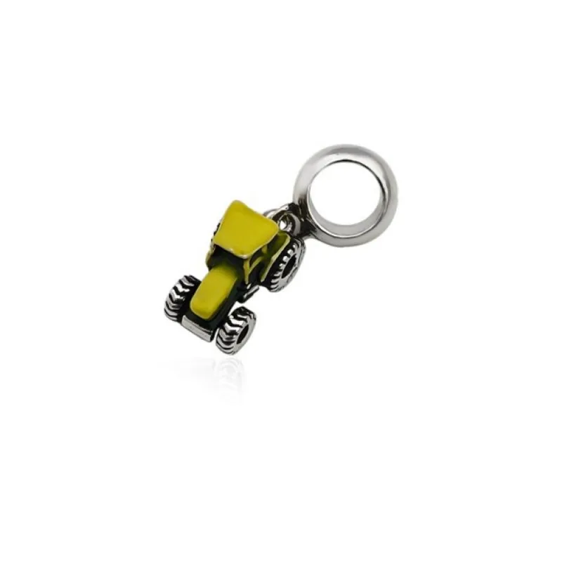 Berloque Agro Trator Prata 925 Amarelo
