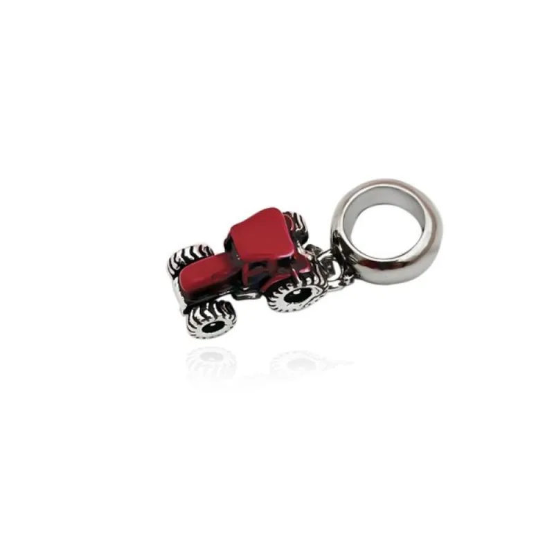 Berloque Agro Trator Prata 925 Vermelho - Atraktiva Joias