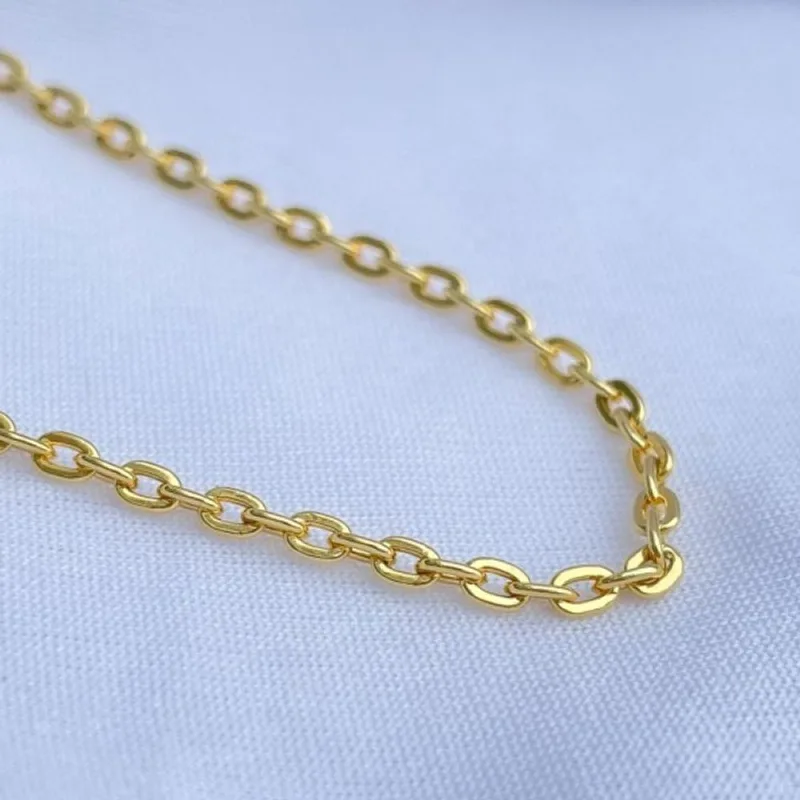 Colar Corrente Elo Cadeado Banhado a Ouro 18k 60cm / Dourado