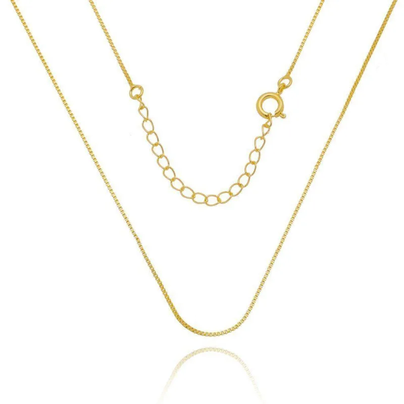 Colar Corrente Veneziana 0,8mm Banhada A Ouro 18k - 45cm - Atraktiva Joias