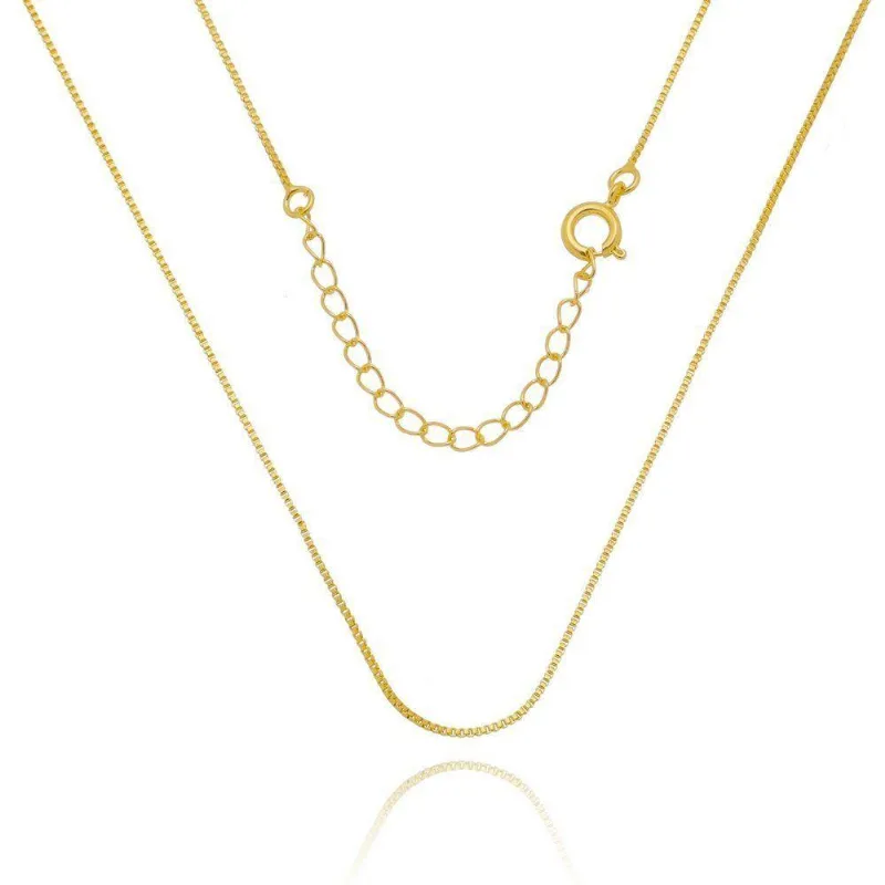 Colar Corrente Veneziana 0,8mm Banhada A Ouro 18k - 80cm - Atraktiva Joias