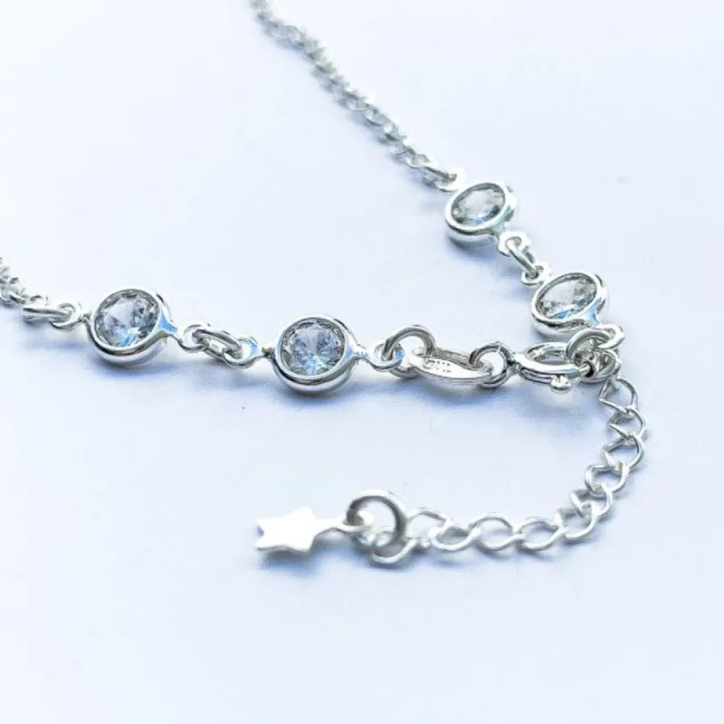 Colar Choker com zirconias Prata 925 40cm / Prata - Atraktiva Joias