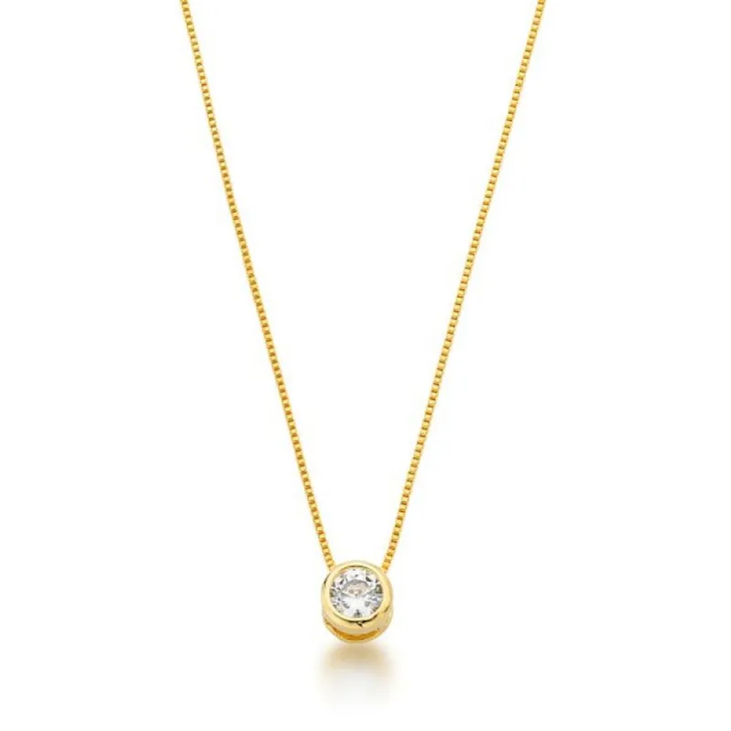 Colar Ponto de Luz 7,7mm Banhada a Ouro 18k 60cm / Dourado - Atraktiva Joias