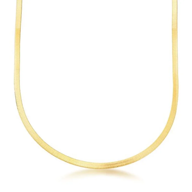Colar Choker Fita Laminada 3mm Banhada a Ouro 18k 40cm / Dourado - Atraktiva Joias