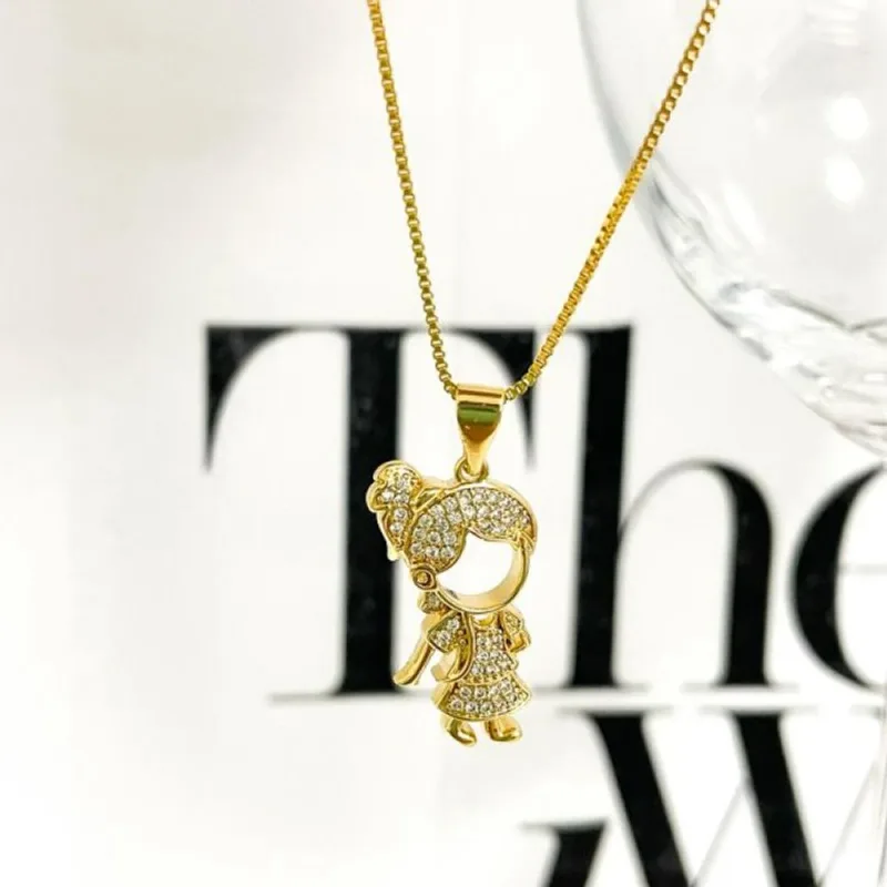 Colar Filhos Cravejados com Zirconias Banhado a Ouro 18k - Atraktiva Joias