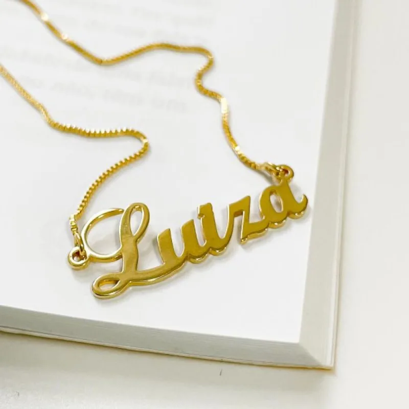 Colar Nome Personalizado Banhado a Ouro 18k Luiza - Atraktiva Joias