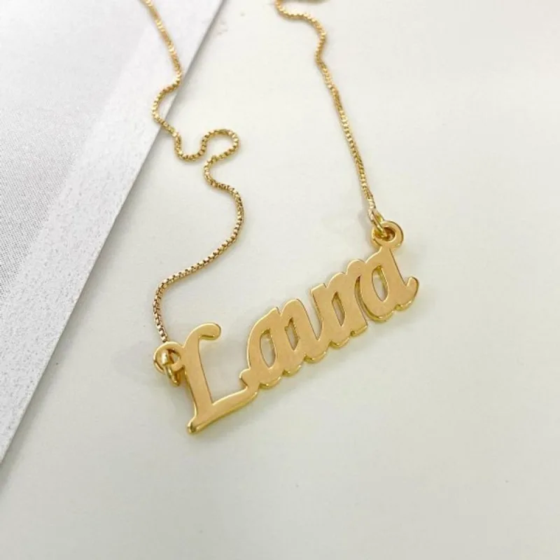 Colar Nome Personalizado Banhado a Ouro 18k Luísa - Atraktiva Joias