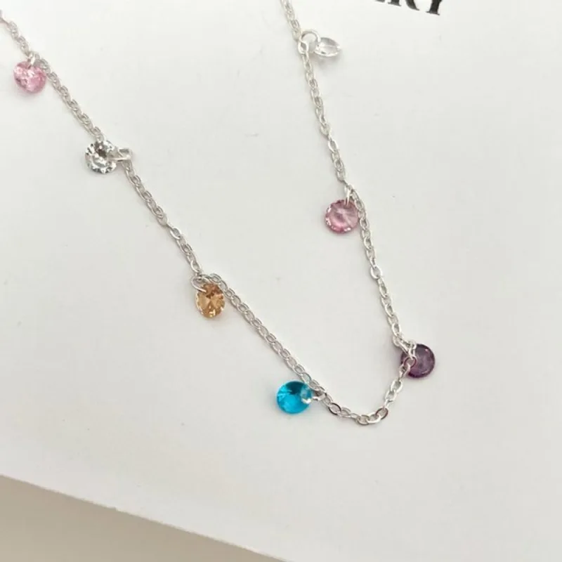 Colar Choker Colorida Prata 925 40cm / Prata - Atraktiva Joias