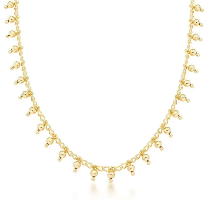 Colar Choker Minimalista Esferas Banhada A Ouro 18k - Atraktiva Joias