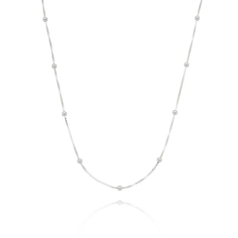 Corrente Veneziana Com Bolinhas Prata 925 40cm / Prata
