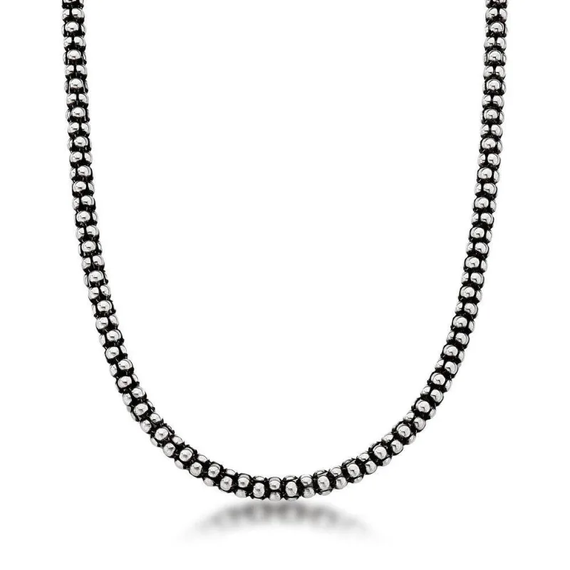 Corrente Pipoca 4,4mm Prata De Bali 925 - 60cm - Atraktiva Joias