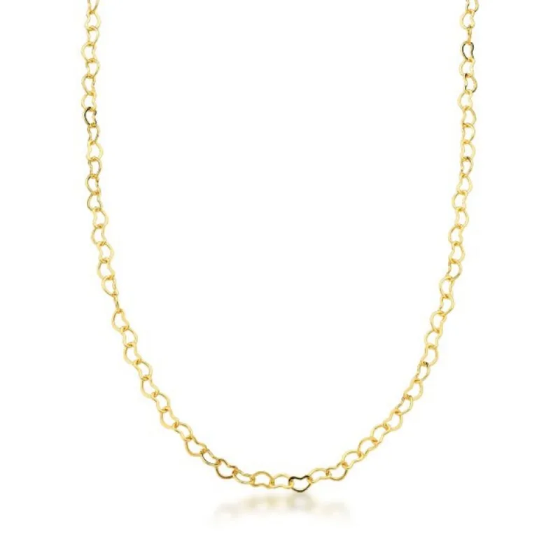 Colar Corrente Elo Corações 3mm Banhada a Ouro 18k 70cm / Dourado - Atraktiva Joias