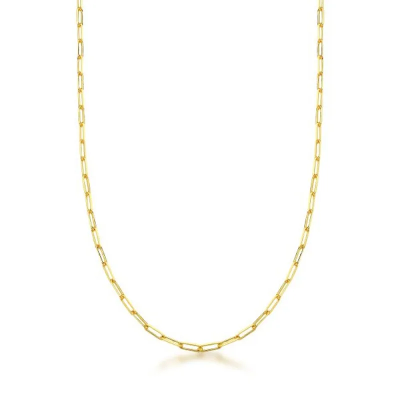 Corrente Elos Delicados 2mm Banhado a Ouro 18k 40cm / Dourado