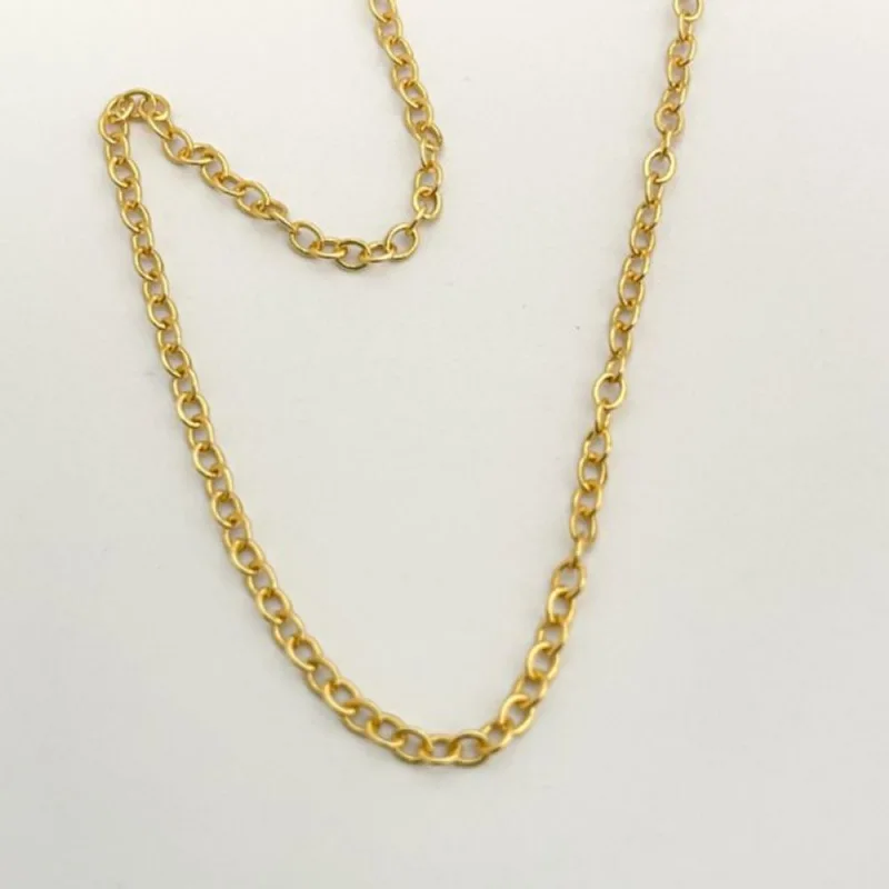 Corrente Elo Cadeado 1,1mm Banhado a Ouro 18k 70cm / Dourado - Atraktiva Joias