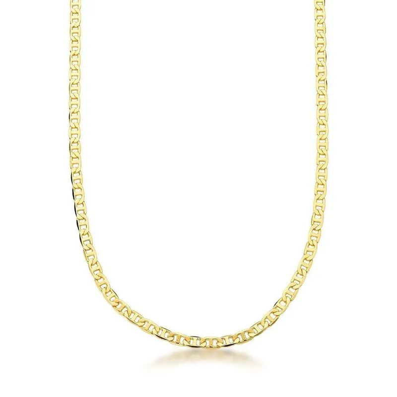 Corrente Atraktiva Jóias Elo Piastrini 3,5mm Banhada a Ouro 18k 60cm Semijoia