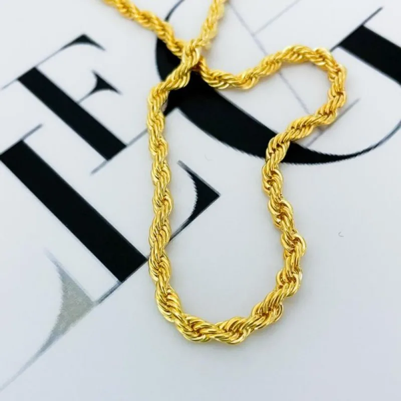 Corrente Cordão Baiano 4mm Banhado a Ouro 18k 70cm / Dourado - Atraktiva Joias