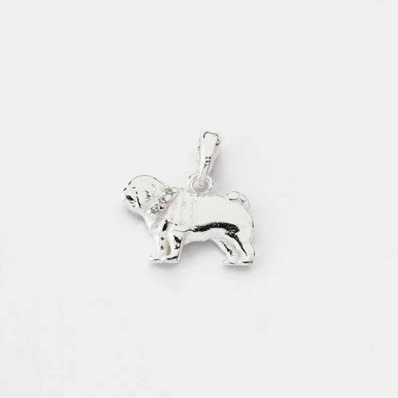 Pingente Buldogue Francês em Prata 925 Cristal - Atraktiva Joias