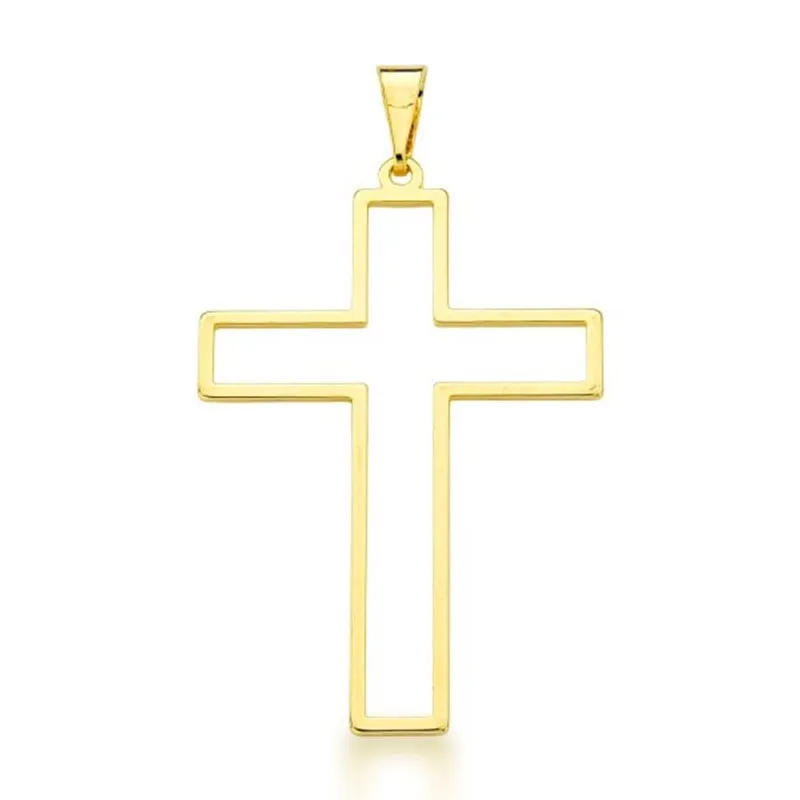 Pingente Crucifixo Vazado Banhado Ouro 18k - Atraktiva Joias