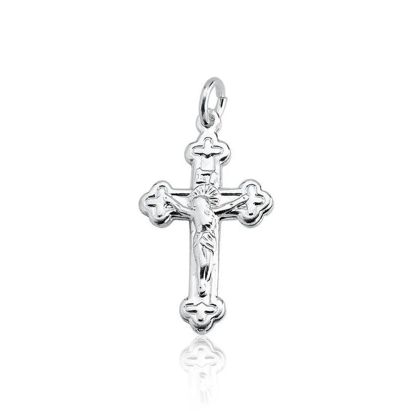 Pingente Cruz Com Imagem Prata 925