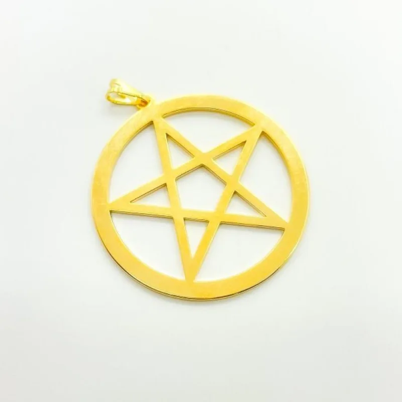 Pingente Estrela de Davi Laser Banhada a Ouro 18k 4cm / Dourado - Atraktiva Joias