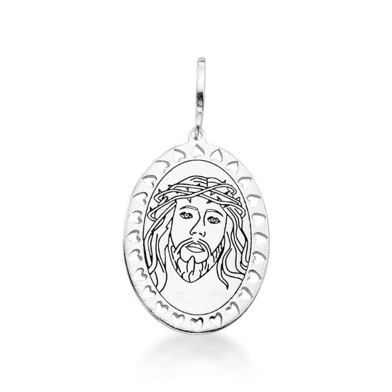 Pingente Face De Cristo Unissex Laser Prata 925 - Atraktiva Joias