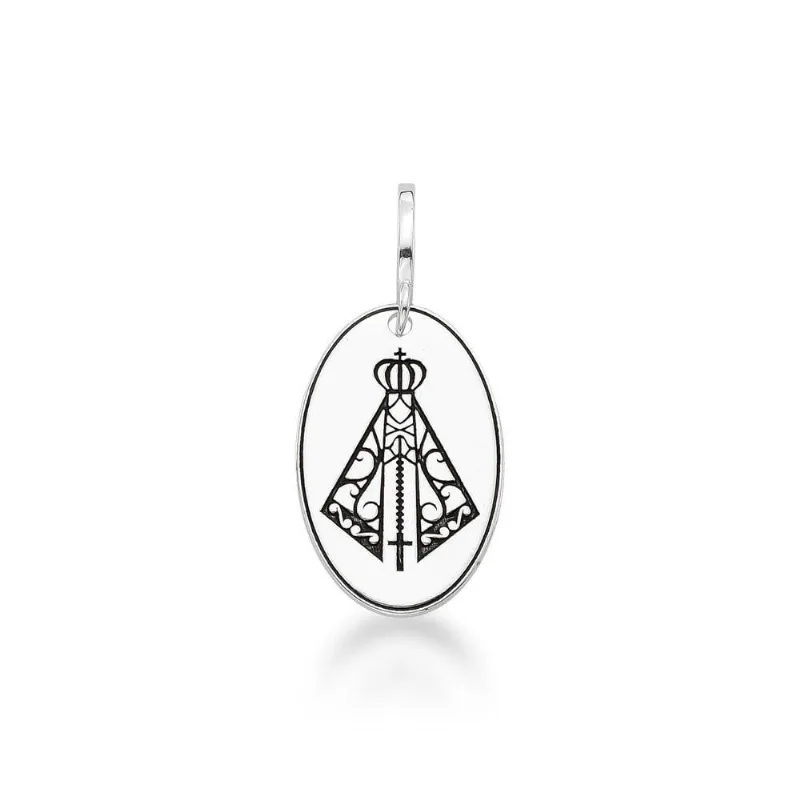 Pingente Unissex Prata 925 De Nossa Senhora Aparecida Gravado A Laser - Atraktiva Joias