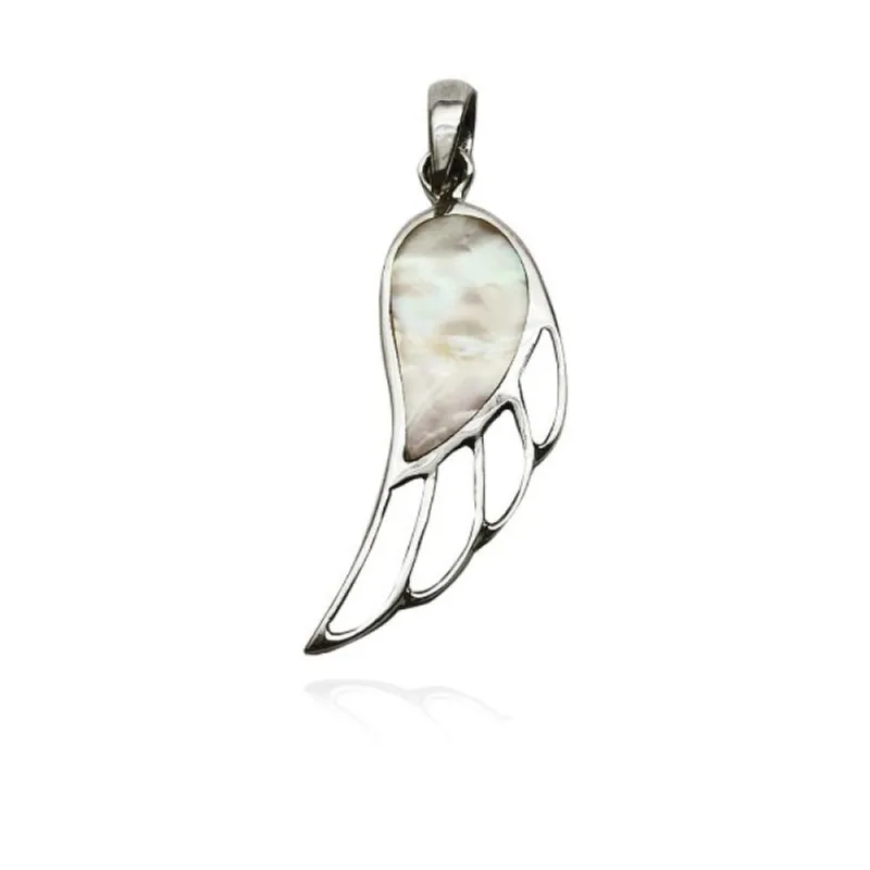 Pingente Asa delicada Pedra Natural Prata 925 - Atraktiva Joias