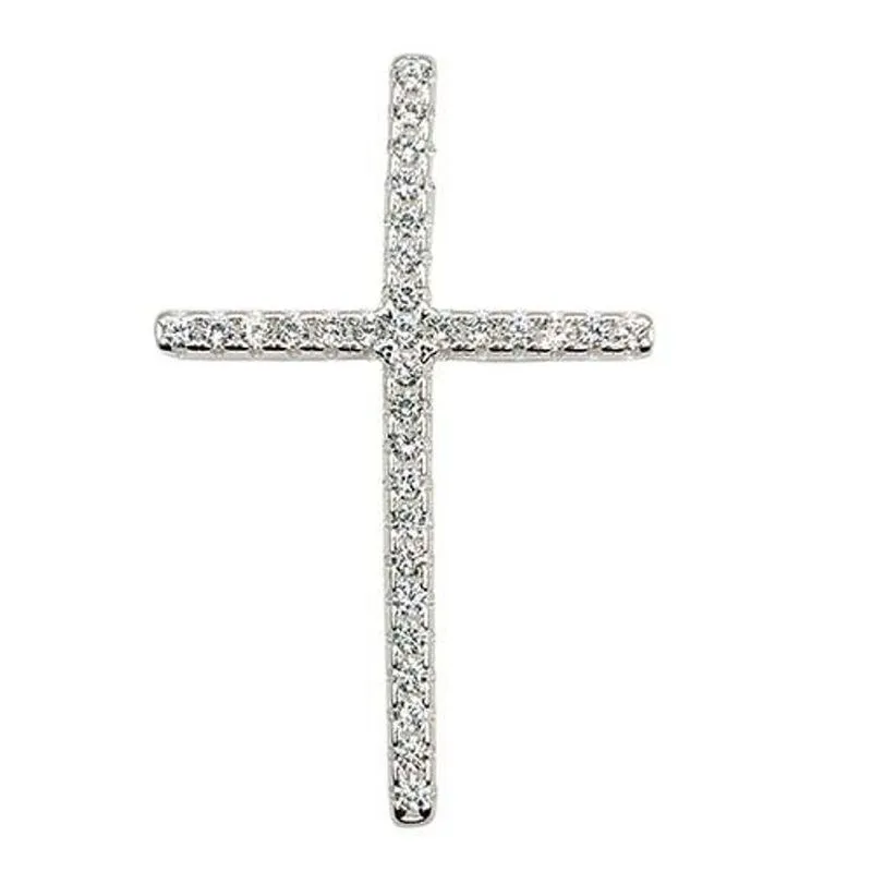 Pingente Crucifixo Palito Cravejado Prata 925 - 1,8cm