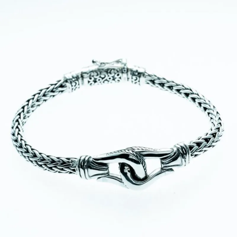 Bracelete Pulseira Masculina Bali 21cm / Prata - Atraktiva Joias