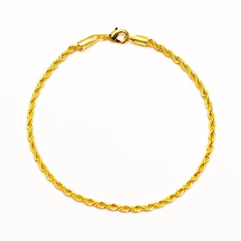 Pulseira Cordão Baiano 2mm Banhado A Ouro 18k - Atraktiva Joias