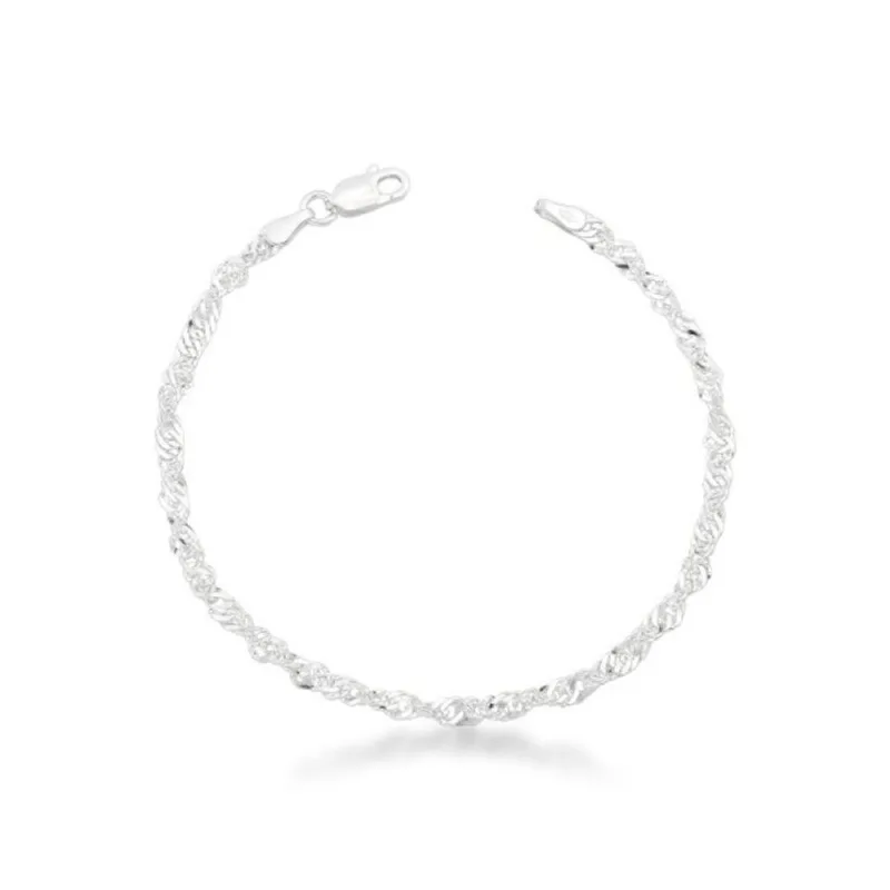 Pulseira Minimalista Singapura 3mm Prata 925 18cm / Prata - Atraktiva Joias