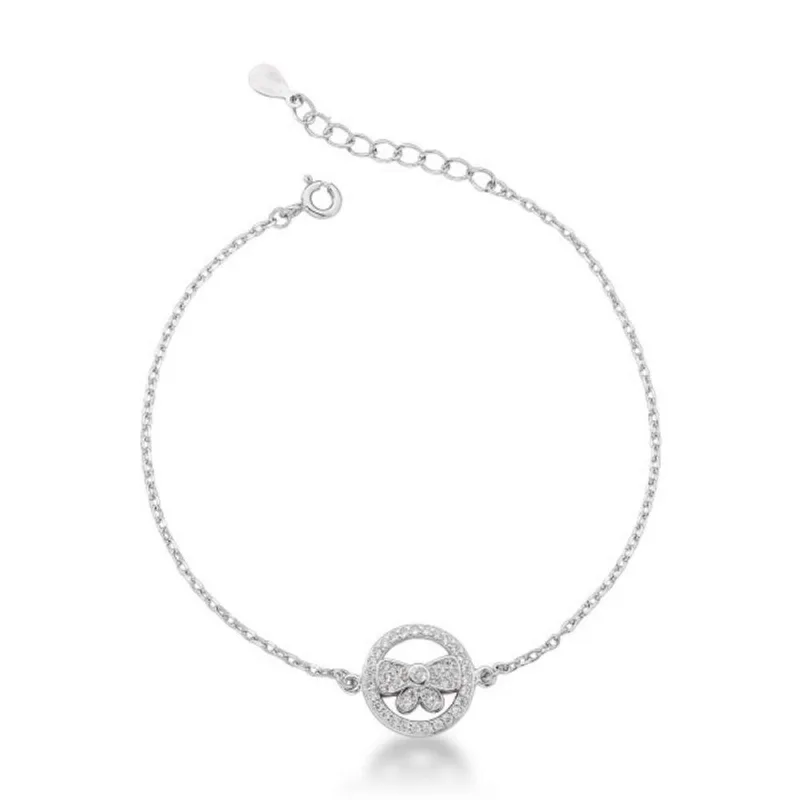 Pulseira Delicada Laço Prata 925 18cm / Prata - Atraktiva Joias