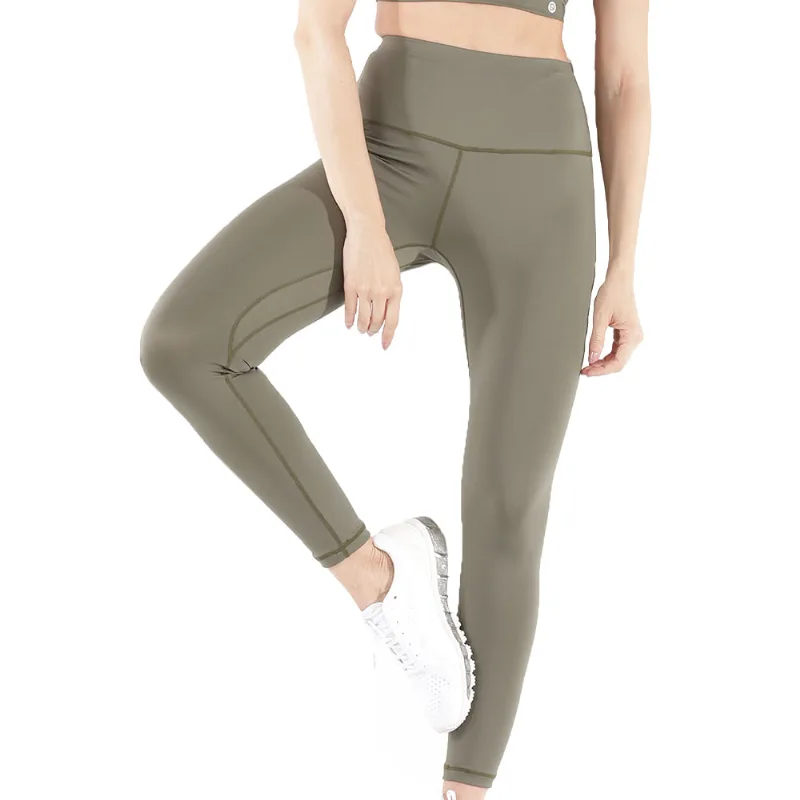 Calça Legging Fitness 3D Com Bolso Invisível Em Tecido Lulu Verde Militar