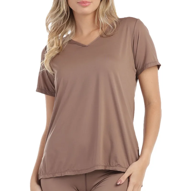 T-Shirt Fitness Tapa Bumbum Em Micro Dry Cappuccino