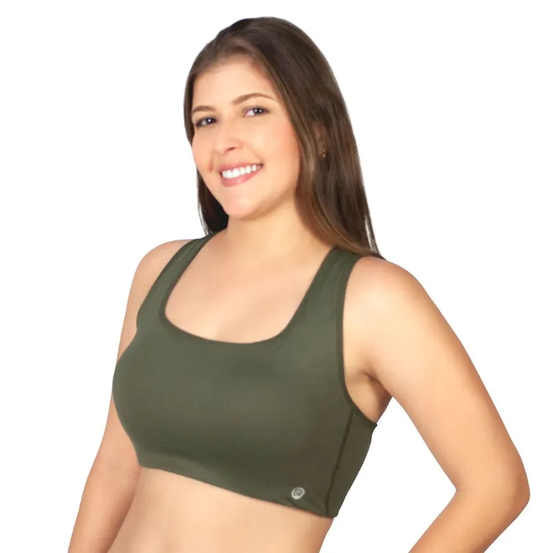 Top Estruturado Com Bojo Verde Militar