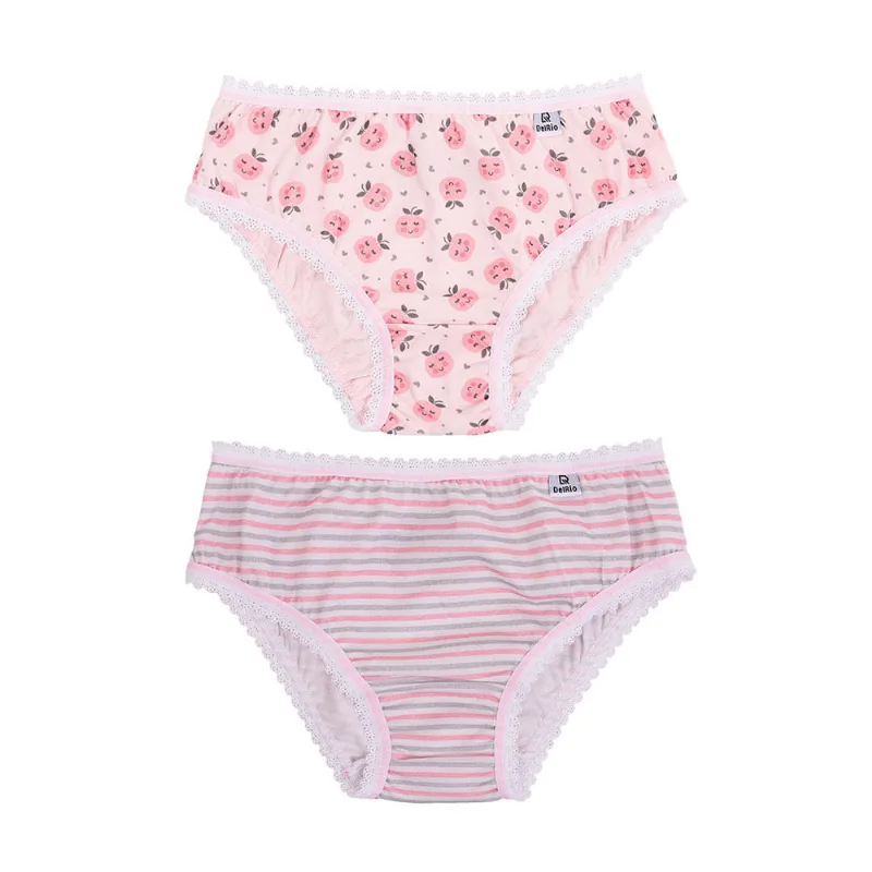 Kit 02 Calcinhas Em Malha Infantil Estampadas