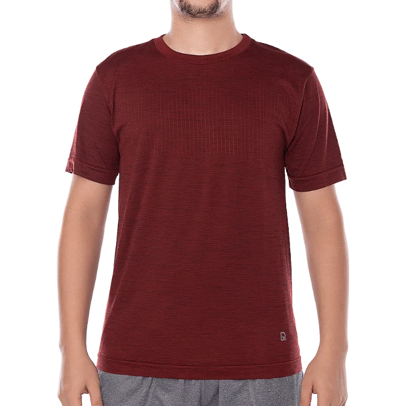 T-Shirt Sem Costura Rajada Vinho