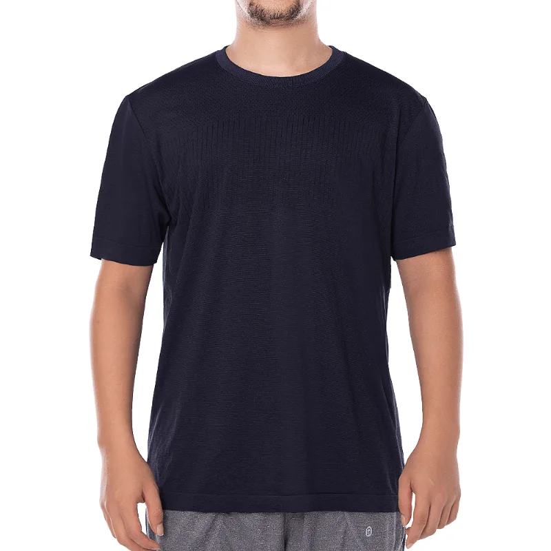 T-Shirt Sem Costura Rajada Azul Sky