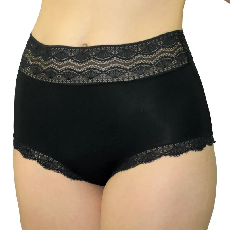 Calcinha Largar Em Sensitive E Renda Leque Preto - DelRio