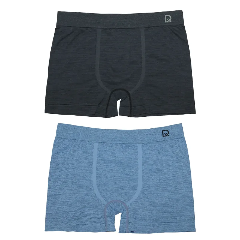Kit 02 Cuecas Boxer Sem Costura Flamê Chumbo/Índigo Blue - DelRio