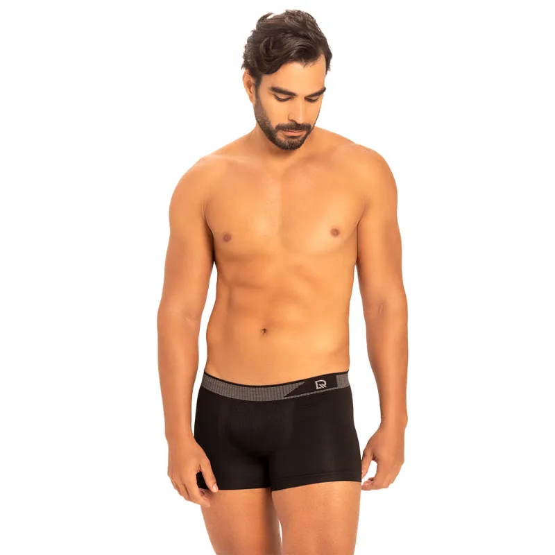 Cueca Boxer Sem Costura De Algodão Preto - DelRio