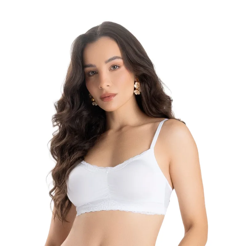Soutien Top Moldado Em Sensitive E Renda Branco