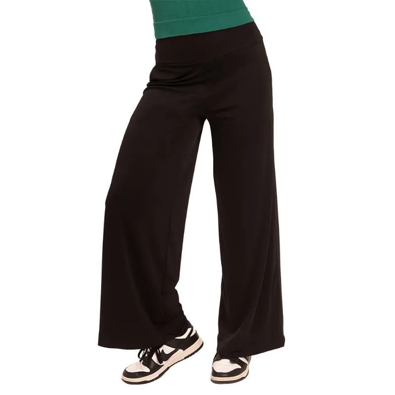 Calça Pantalona Em Basic Fit Preto