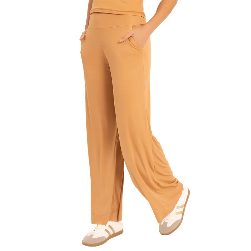 Calça Pantalona Em Basic Fit Amêndoa - DelRio