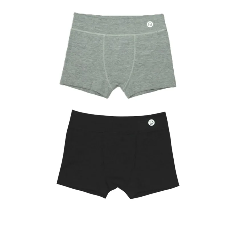 Kit 02 Cuecas Boxer Infantil Em Cotton Mescla/Preto - DelRio