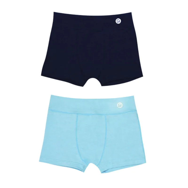Kit 02 Cuecas Boxer Infantil Em Cotton Anís/Azul Sky