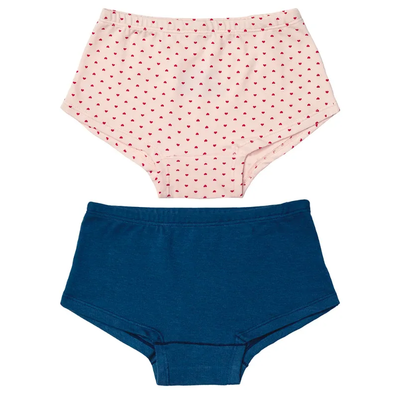 Kit 2 Shorts Infantil em Cotton Est. Corações - DelRio
